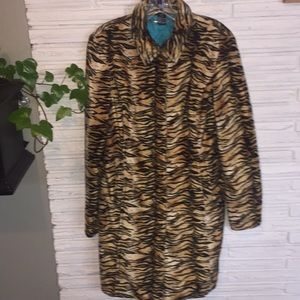 Guess animal print knee length coat. Size M